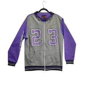 Sacred Crown Purple Grey Hustle Full Zip Sweater #23 Jordan